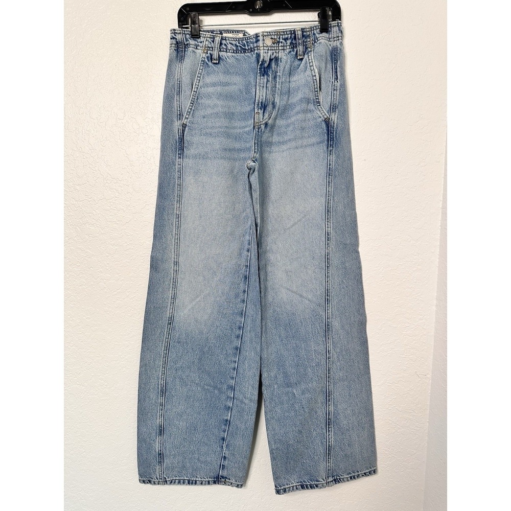 Pilcro High-Rise Slouch Wide Leg Denim Jeans Size 27T - Picture 4 of 11